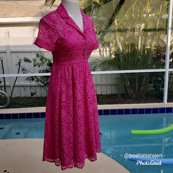 NWT J. Crew Short Sleeve A-line Eyelet Dress - Picture 5 of 14